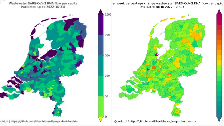 Wastewater SARS-CoV-2 RNA flow per capita in The Netherlands
